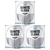 3X White Gloss Non-Drip Paint 300ml Tin Paint